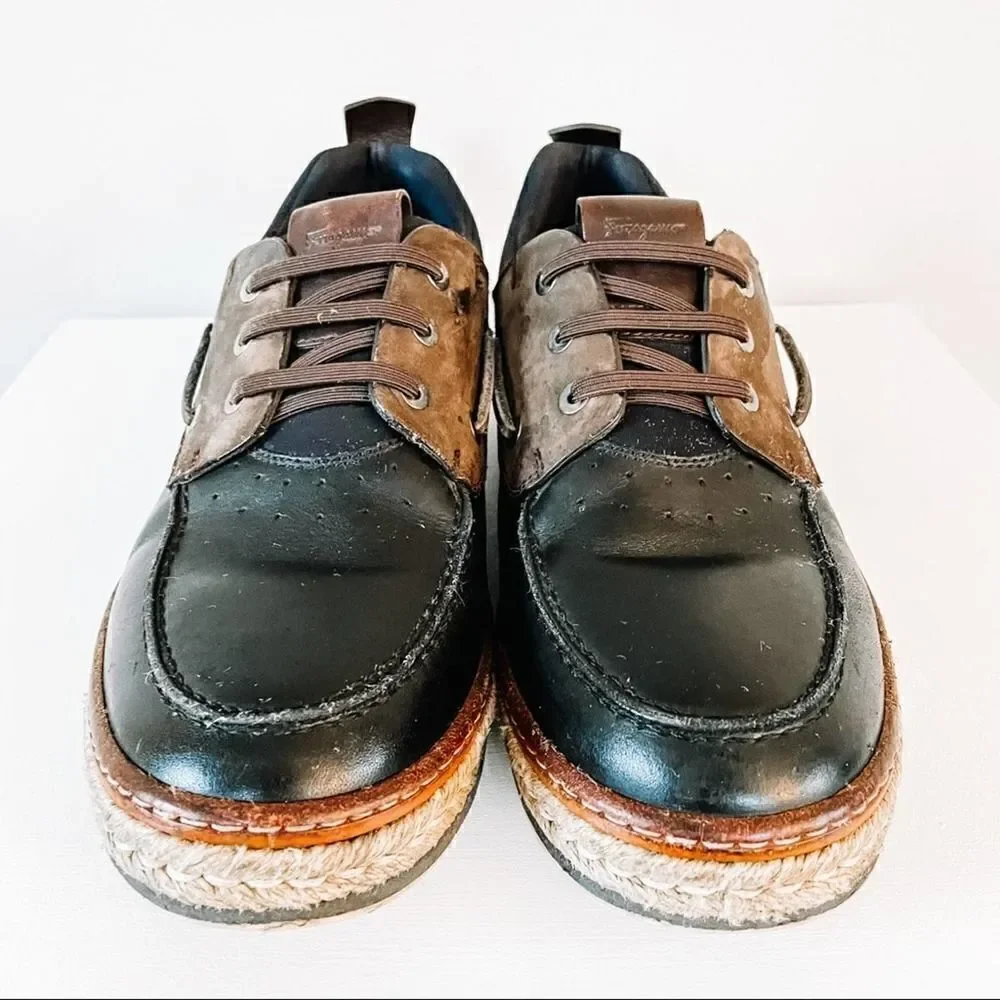 Salvatore Ferragamo Fiano Leather Boat Shoes